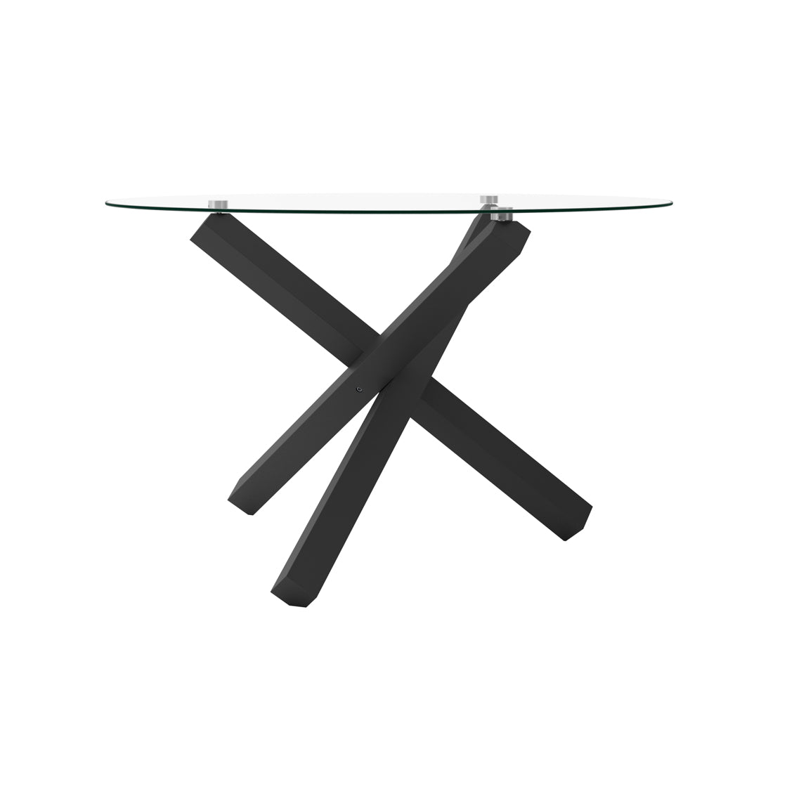 Capri Black & Clear Glass Round Dining Table